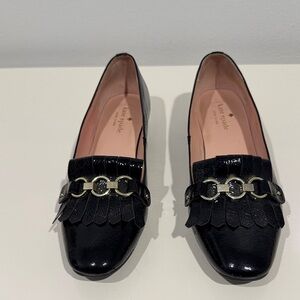 Kate Spade New York Karen tux black patent kiltie loafers